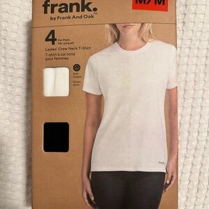 Frank & Oak Women's Short Sleeve Tee - White and Black